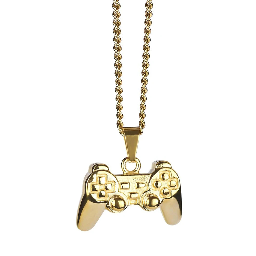 49044513521937Colar de aço inox Manete Joystick Classic dourado