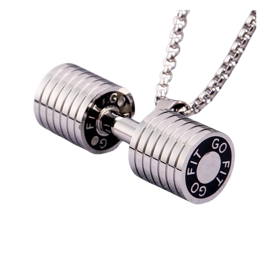 Colar de aço inox Halter GYM prata