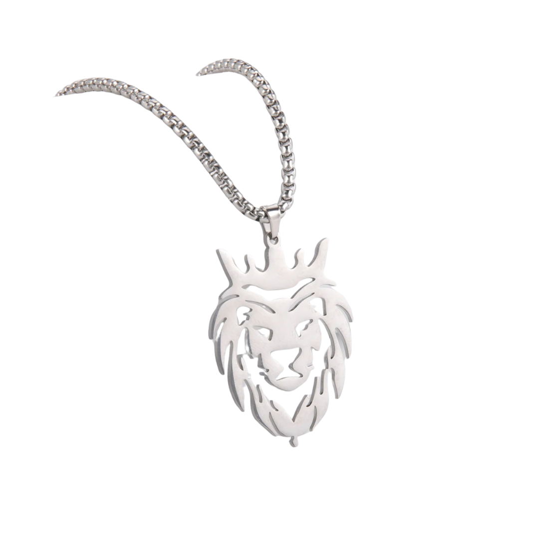 Colar de aço inox Lion