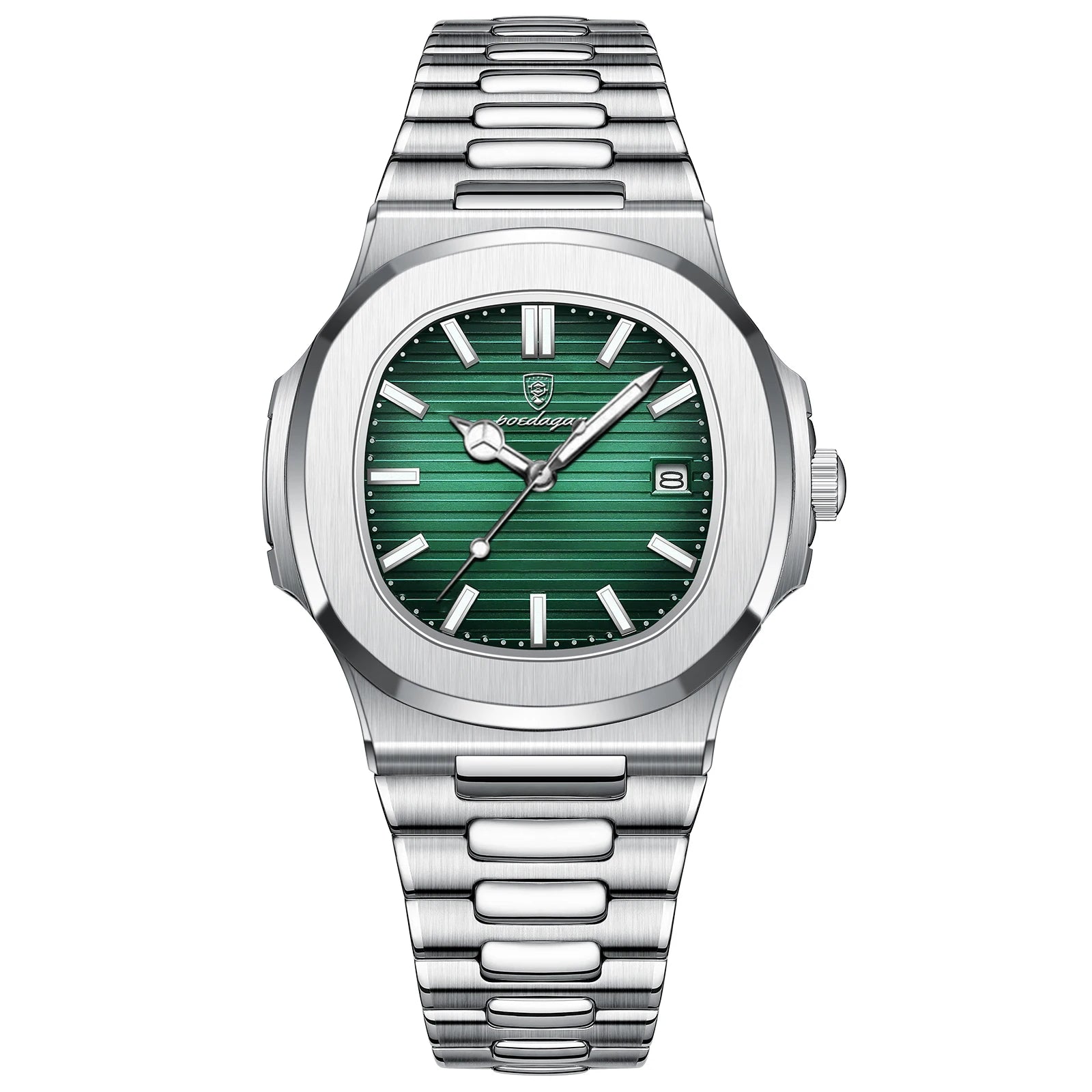 Relógio De Luxo Elite Poedagar Quartz prata verde 1