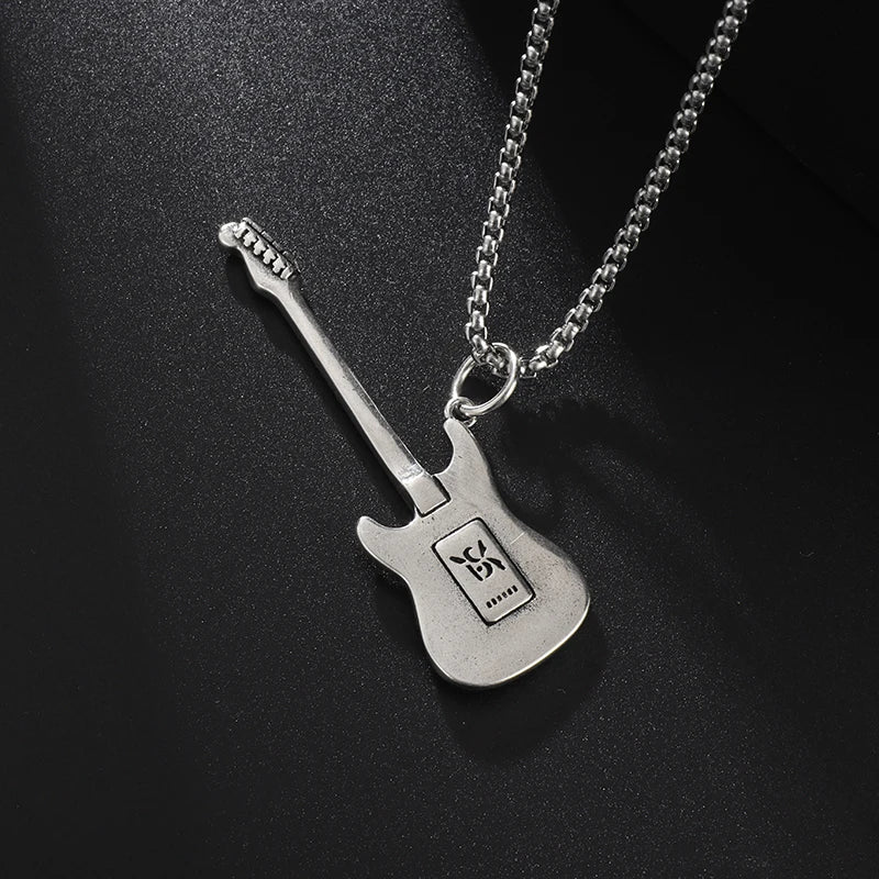 Colar de aço inox Music Guitar Rock