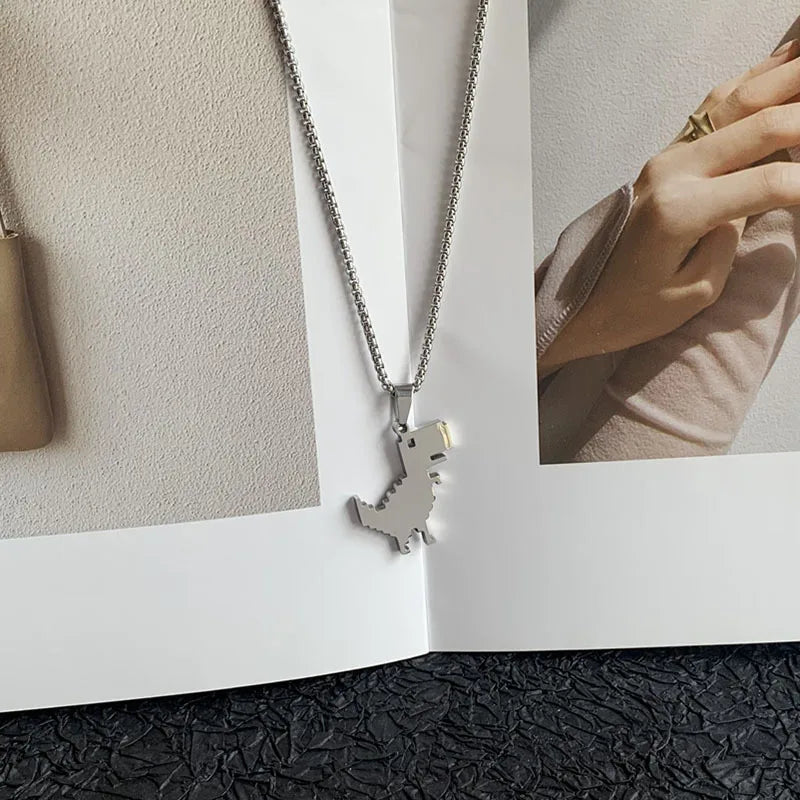 Colar  de aço inox Dino Chrome
